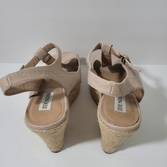 Steve Madden Kendraaa Oatmeal Wedge Espadrille Sandals Size 10 M - Picture 4 of 10